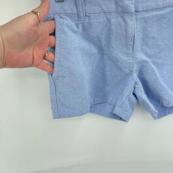 J. Crew Women's Chino Shorts Mid Rise Summer Pockets Solid Cotton Blue Size 2 - Picture 2 of 10